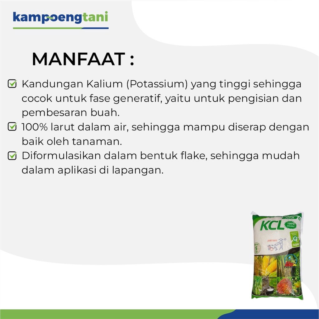 Pupuk KCL 5 kg Pak Tani Pupuk Kalium Untuk Fase Generatif Tanaman2